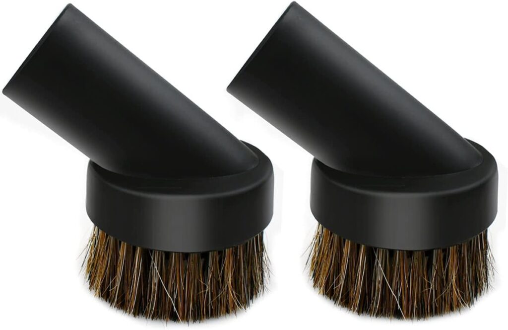 2 Pcs Black Round Dust Brush 1.25 Vacuum Hose 25mm Horse Hair for Most Vacuum Cleaners Accessories