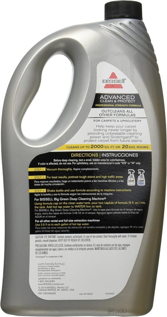 Bissell BigGreen Commercial 49G5-1 Carpet Cleaner, Advanced Formula, Triple Action Cleaning, 52 oz.