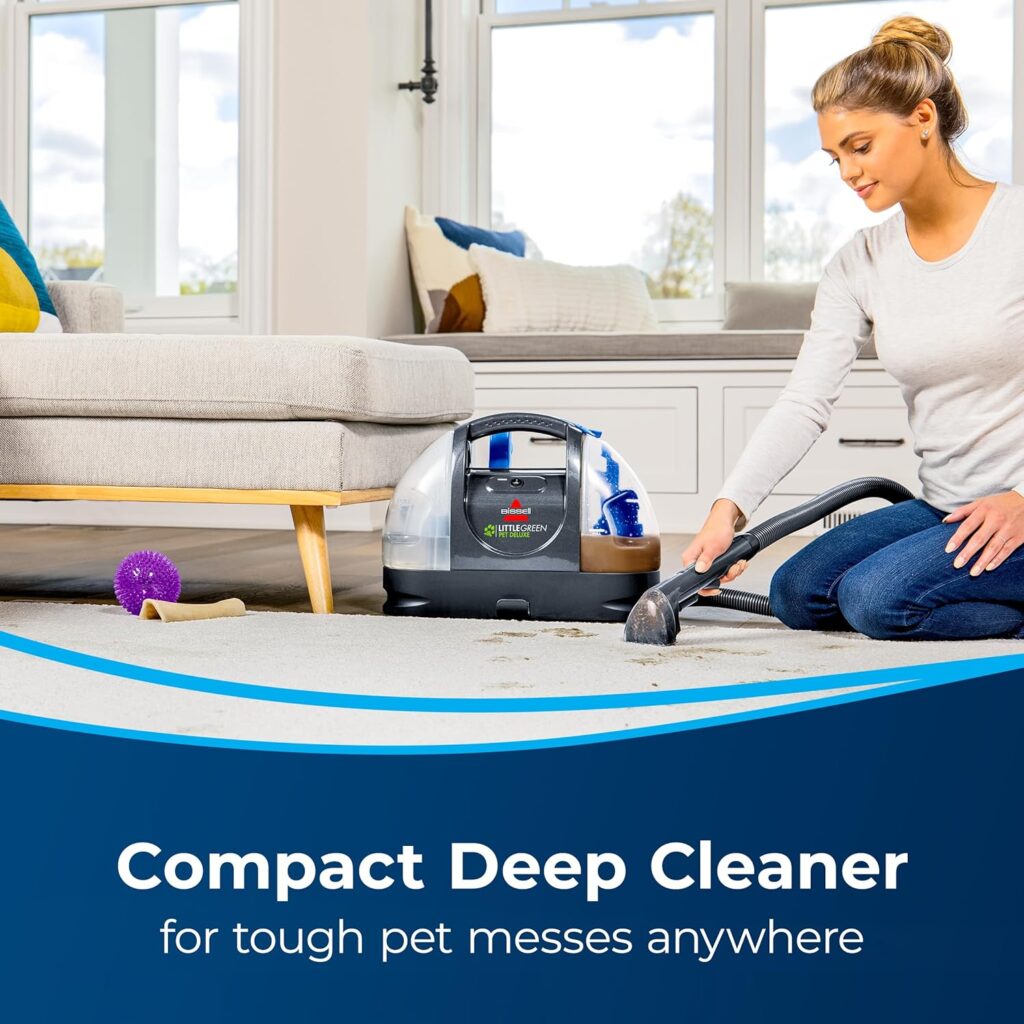 Bissell Little Green Pet Deluxe Portable Carpet Cleaner and Car/Auto Detailer, 3353, Gray/Blue