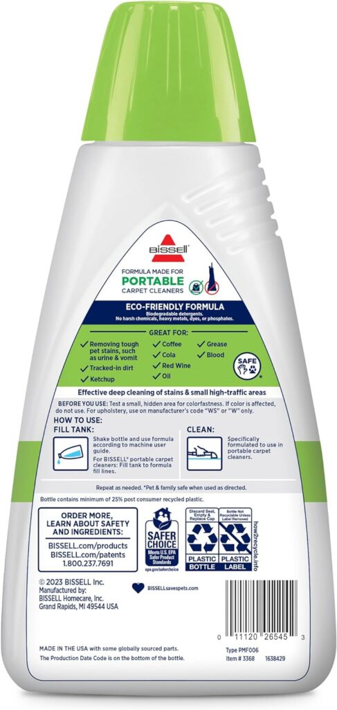 BISSELL Simply Spot  Stain Portable Carpet Cleaner Formula, 32 oz, 3368