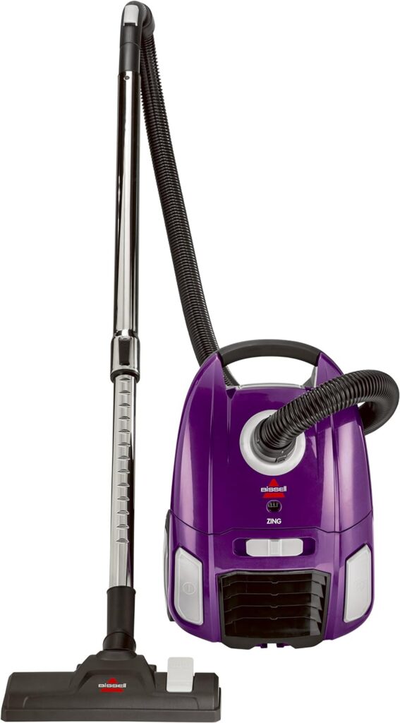 BISSELL Zing Lightweight, Bagged Canister Vacuum, Purple, 2154A