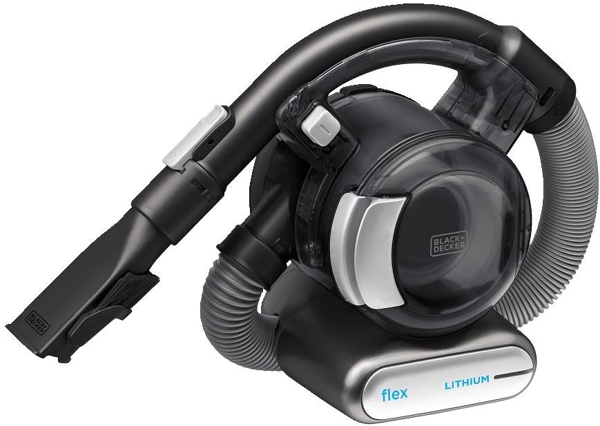 BLACK+DECKER 20V Flex Handheld Vacuum, Home and Car Vacuum for Hard-To-Reach Spaces, Pet Hair and Crevice Attachments Included (BDH2020FL)