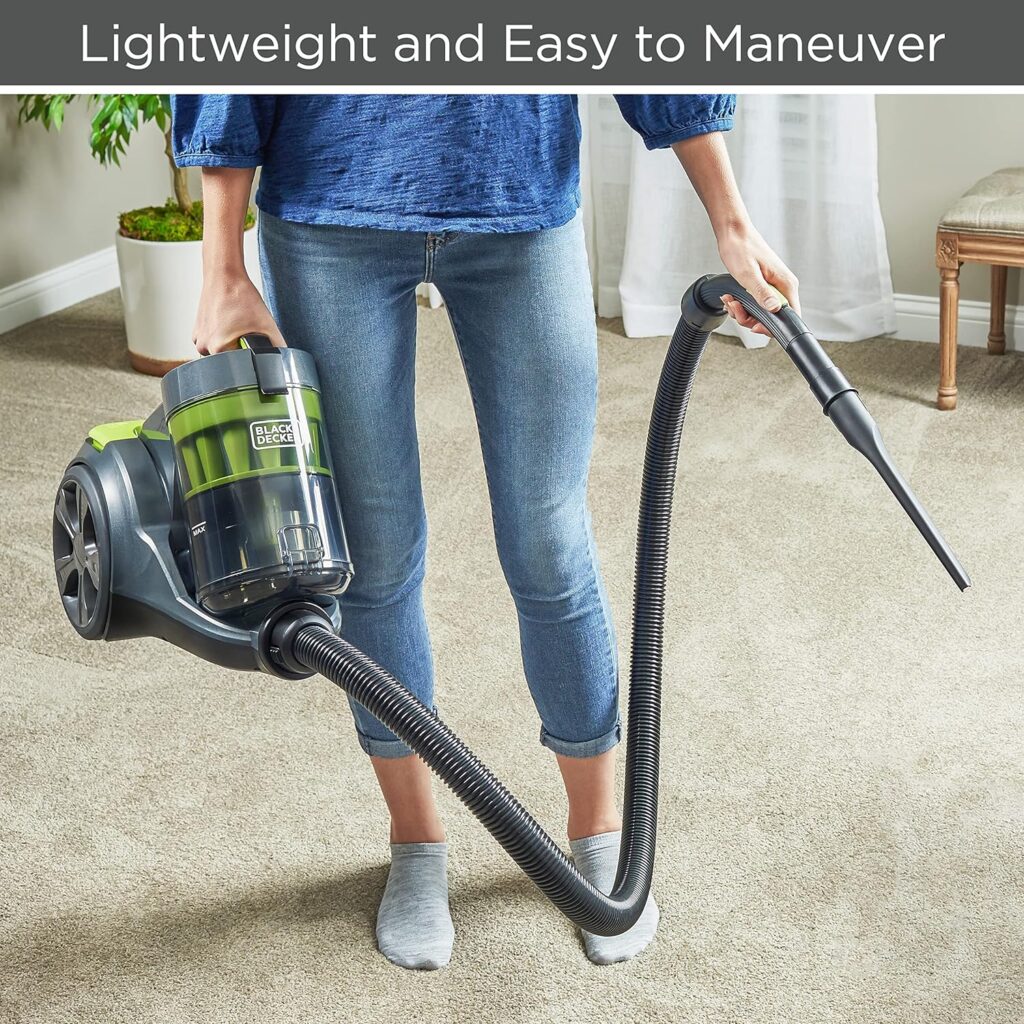 BLACK+DECKER Bagless Canister Multi-Cyclonic Vacuum Cleaner with Anti-Allergen HEPA Filter, Corded 1,200 Watt Motor with Adjustable Suction, Large Cap.(3L)  Multiple Attachments, Gray (BDXCAV217G)