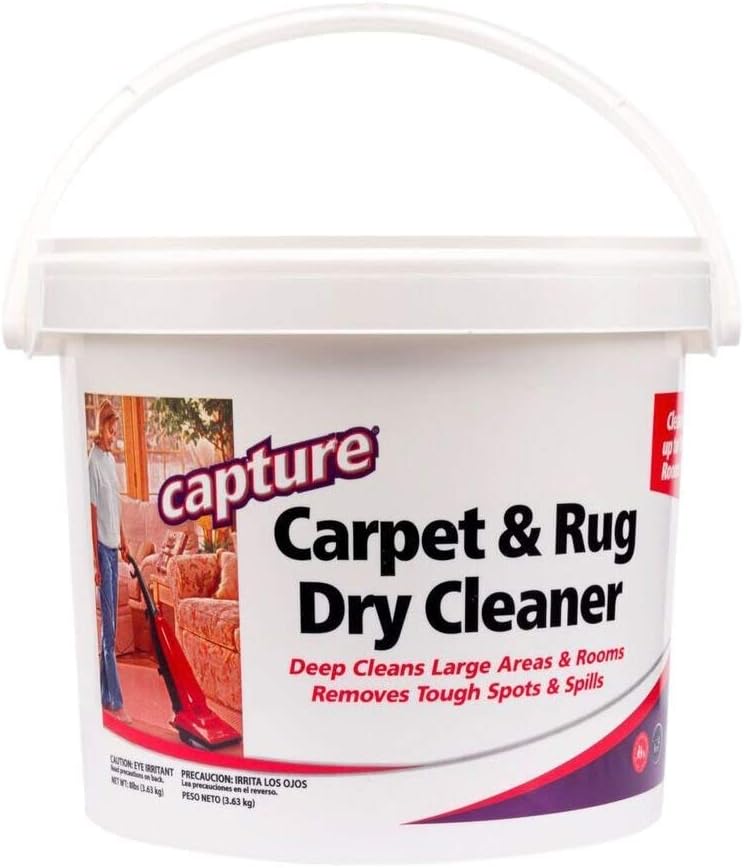 Capture Carpet  Rug Dry Cleaner w/Resealable lid - Home, Car, Dogs  Cats Pet Carpet Cleaner Solution - Strength Odor Eliminator, Stains Spot Remover, Non Liquid  No Harsh Chemical (4 Pound)