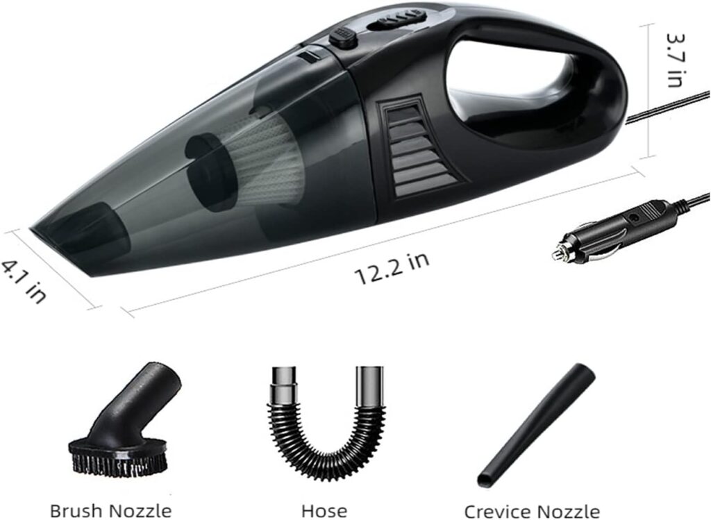 Car Vacuum Cleaner Handheld,Mini Vacuum  Portable Car Accessory,Mini Hand Vacuum with 30 Mins Runtime,Mini Hand Vacuum 10 Ft Long Cord,Portable Hand Held Vacuum for Car Pet Hair Hardwood Floor Home