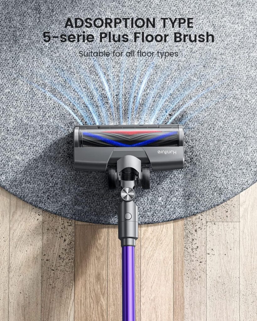 Cordless Vacuum Cleaner, 500W Stick Vacuum Cleaner, OLCD Color Screen Display, Up to 55mins, 8 Animation Modes, Multi-cone Filtration, Handheld Vacuum for Hardwood Floors, Carpets, Pet Hair S14