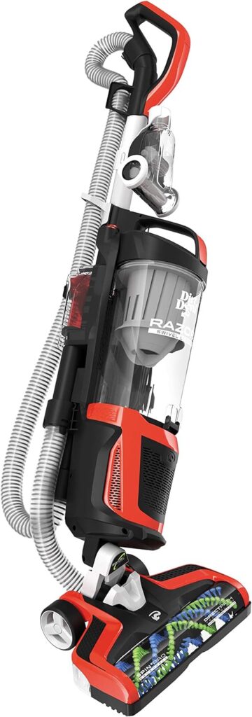 Dirt Devil Razor Vac Bagless Multi Floor Corded Upright Vacuum Cleaner with Swivel Steering, UD70350B, Red