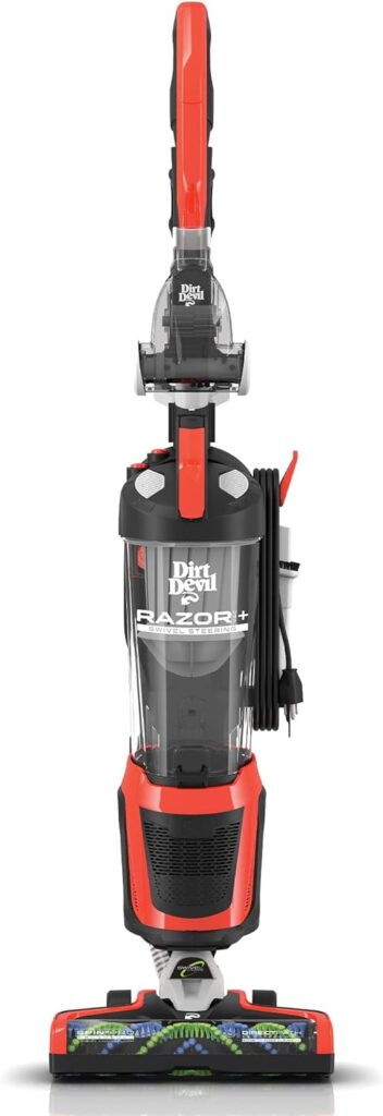 Dirt Devil Razor Vac Bagless Multi Floor Corded Upright Vacuum Cleaner with Swivel Steering, UD70350B, Red