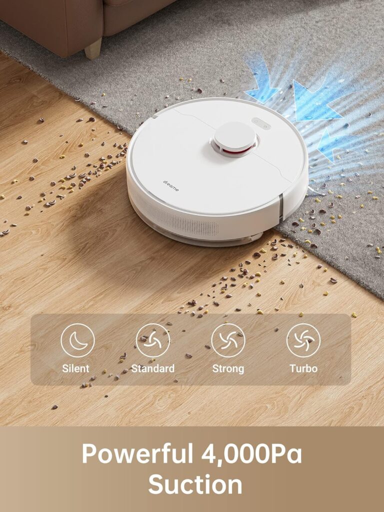 Dreametech D10 Plus Robot Vacuum and Mop with Self-Emptying Base for 45 Days of Cleaning, Robotic Vacuum with 4000 Pa Suction and LiDAR Navigation, Compatible with Alexa, Wi-Fi Connected