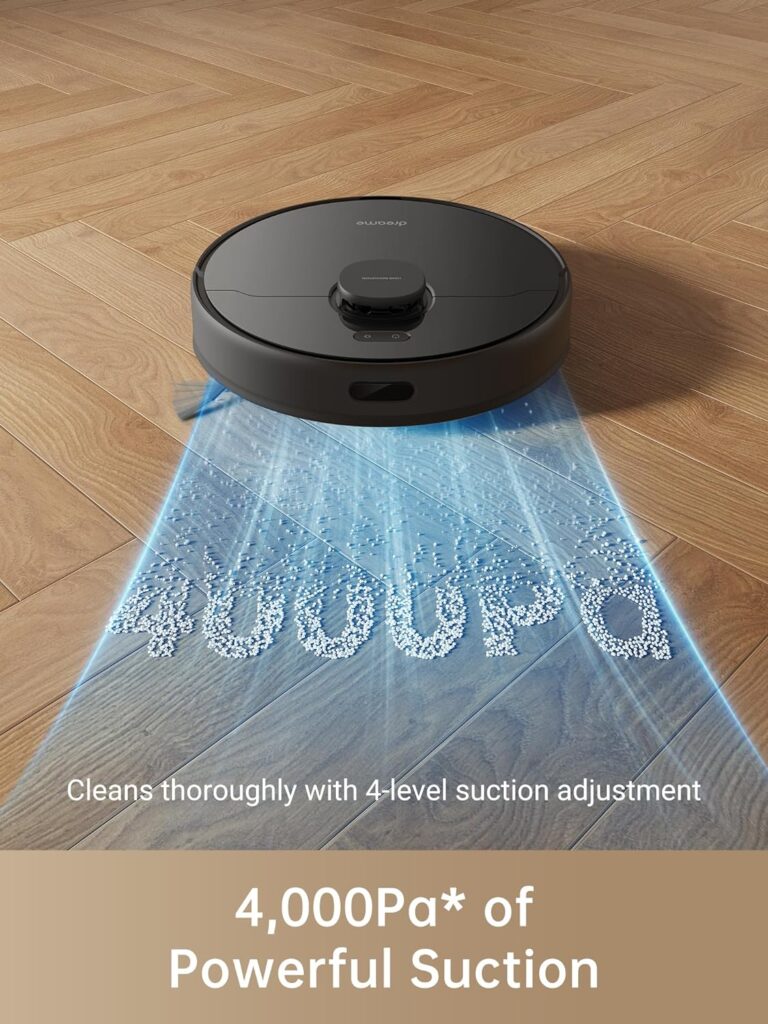 Dreametech D9 Max Robot Vacuum and Mop Combo, LiDAR Navigation, 4000Pa Strong Suction Power, 180mins Runtime, 2-in-1 Sweep and Mop, Compatible with Alexa