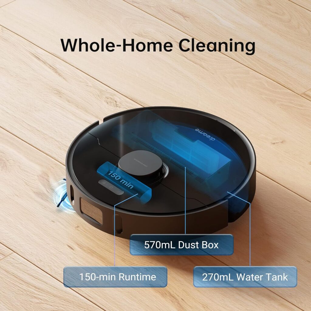 Dreametech L10 Pro Robot Vacuum and Mop, 4000Pa Strong Suction, 2.5h Runtime, Works with Alexa/Google Home/APP, 3D Obstacle Avoidance, Superb LiDAR Navigation, Ideal for Pet Hair, Carpets, Hard Floor