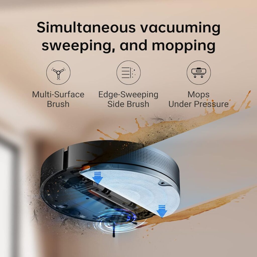 Dreametech L10 Pro Robot Vacuum and Mop, 4000Pa Strong Suction, 2.5h Runtime, Works with Alexa/Google Home/APP, 3D Obstacle Avoidance, Superb LiDAR Navigation, Ideal for Pet Hair, Carpets, Hard Floor