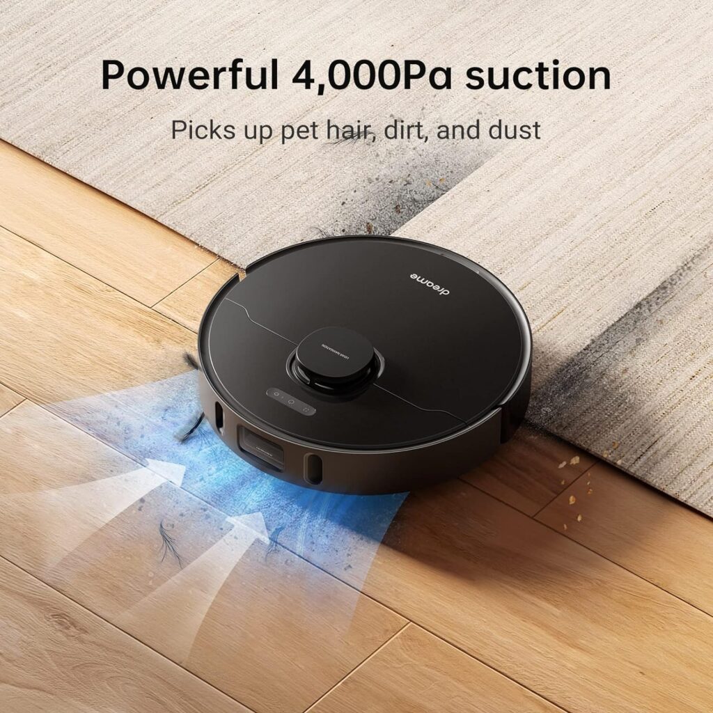 Dreametech L10 Pro Robot Vacuum and Mop, 4000Pa Strong Suction, 2.5h Runtime, Works with Alexa/Google Home/APP, 3D Obstacle Avoidance, Superb LiDAR Navigation, Ideal for Pet Hair, Carpets, Hard Floor