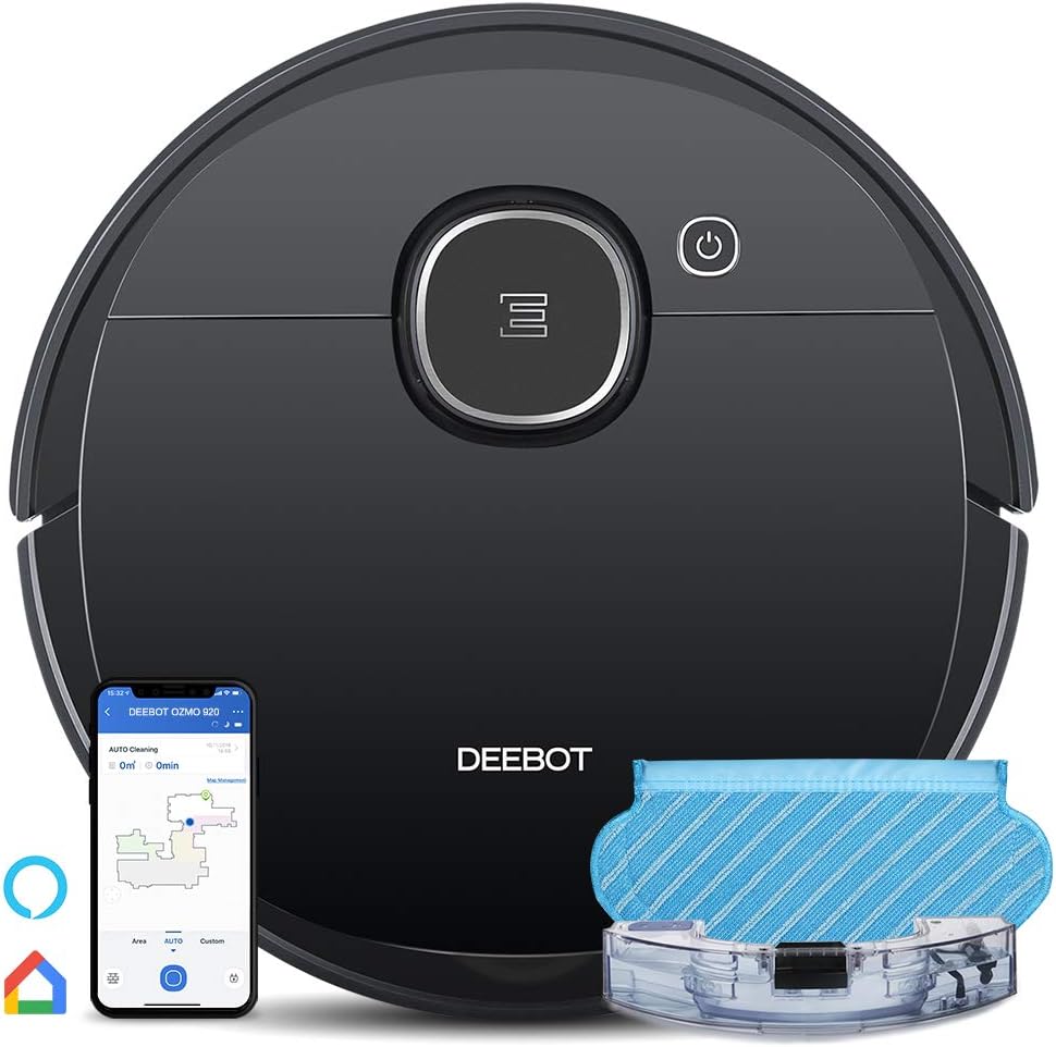 ECOVACS DEEBOT X2 Omni Robot Vacuum and Mop, 8000Pa Suction, 15mm Lift, Omni Station with Hot Water Mop Washing, Self-Emptying, Hot Air Drying, Auto-Refill, Obstacle Avoidance,Black