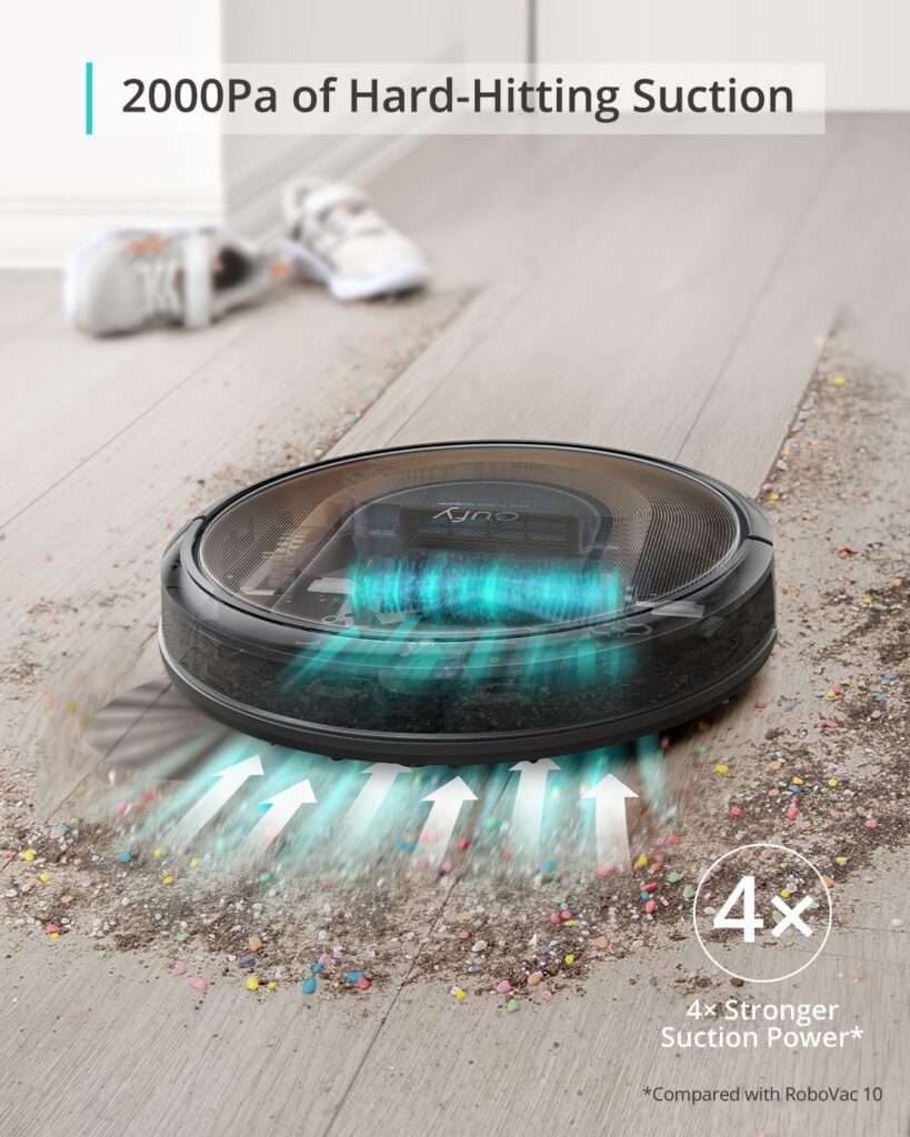 eufy Clean by Anker, RoboVac G30 Hybrid SES, 2-in-1 Sweep and mop, Self-Emptying Robot Vacuum, Dynamic Navigation, Allergy Care, 2000 Pa Strong Suction, Wi-Fi, Carpets and Hard Floors