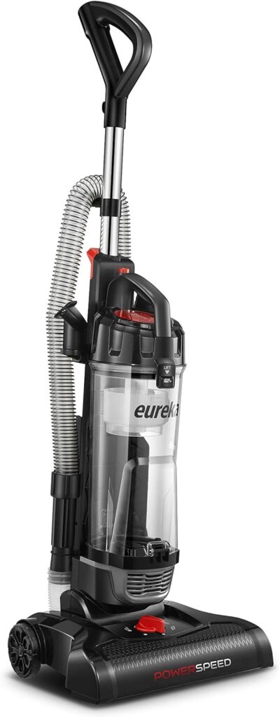 EUREKA PowerSpeed Upright Cleaner Carpet and Floor Lightweight Powerful Bagless Vacuum, NEU185 w/Washable Filter, Black