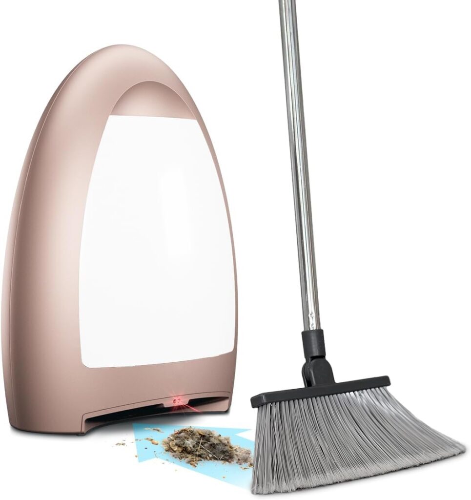 EyeVac Home Touchless Vacuum Automatic Dustpan - Great for Sweeping Salon Pet Hair Food Dirt Kitchen - Ultra Fast  Powerful, Corded Canister Vacuum, Bagless, Automatic Sensors, 1000 Watt (Rose Gold)