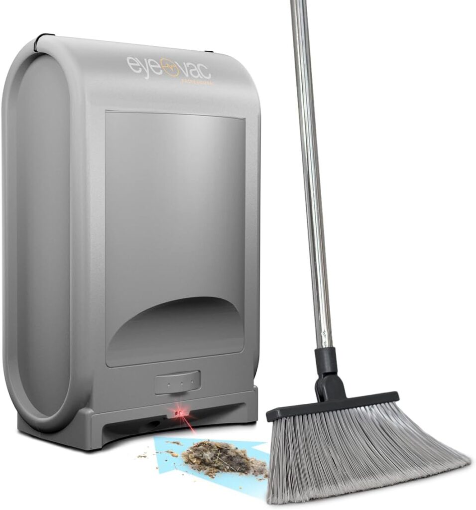 EyeVac Pro Touchless Vacuum Automatic Dustpan - Ultra Fast  Powerful - Great for Sweeping Salon Pet Hair Food Dirt Kitchen, Corded Canister Vacuum, Bagless, Automatic Sensors, 1400 Watt (Black)