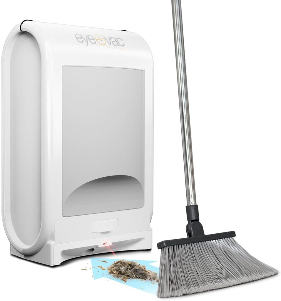 EyeVac Pro Touchless Vacuum Automatic Dustpan - Ultra Fast  Powerful - Great for Sweeping Salon Pet Hair Food Dirt Kitchen, Corded Canister Vacuum, Bagless, Automatic Sensors, 1400 Watt (Black)