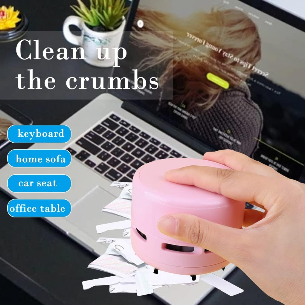 FineInno Mini Crumb Vacuum Cleaner Portable Desktop Sweeper Handheld Cordless Multifunction Cleaning for Home,Office,Cars,Pet Hairs (no Battery Included)