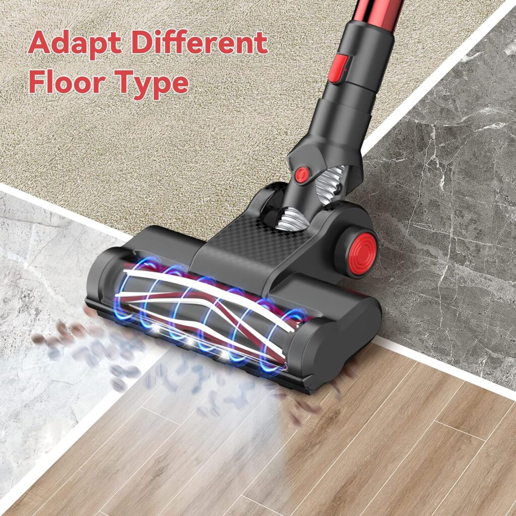 FirstLove Cordless Vacuum Cleaner, 25KPa Powerful Suction Stick Vacuum Cleaner Cordless with Detachable Battery, Lightweight Wireless Vacuum Cleaner for Carpet and Hardfloor…