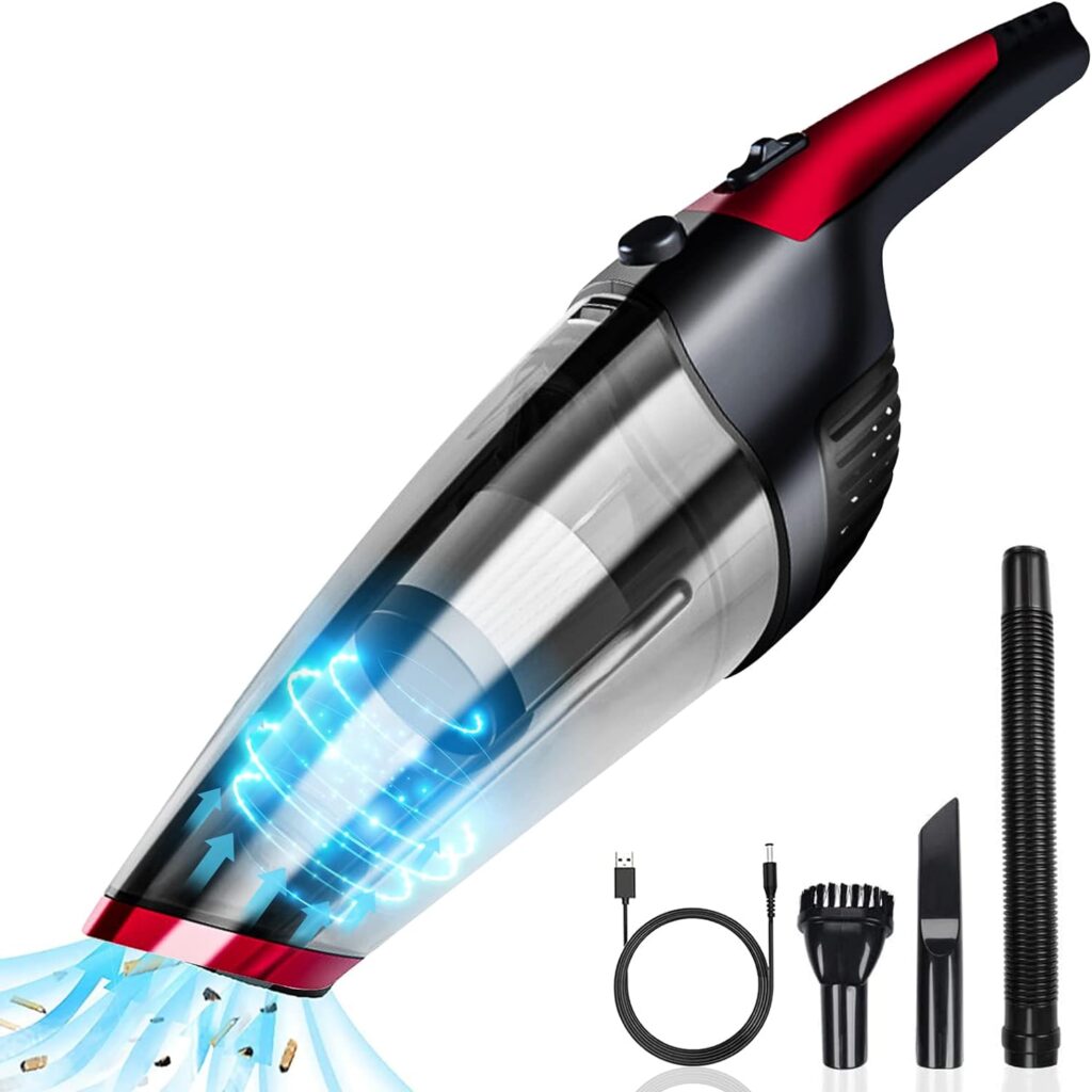 Fityou Handheld Vacuum Cleaner Cordless, Rechargeable (USB Charge), Powerful Suction Cleaner, Portable Hand Vacuum for Pet Hair Home and Car Cleaning, Wet  Dry