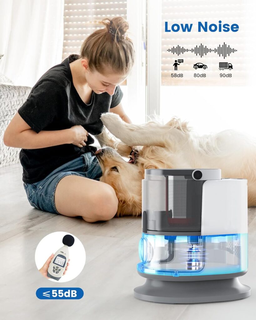 Frienhund 2023Upgraded Version Dog Grooming Kit, Dog Hair Vacuum 99% Pet Hair Suction, 1.5L Dust Cup Dog Brush Vacuum, Dog grooming clippers with 6 Pet Grooming Tools for Shedding Pet Hair, Low Noise