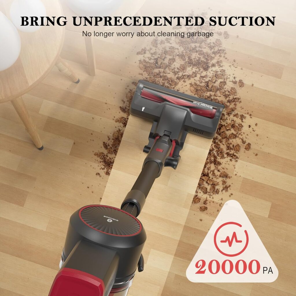 Girnoor Corded Stick Vacuum Cleaner, Powerful 600W 20Kpa Stick Vacuum with LED Floor Brush 6-in-1 Self-StandingMulti-Tool, Lightweight Handheld Vacuum for Hardwood Floor Carpet Pet Hair G160