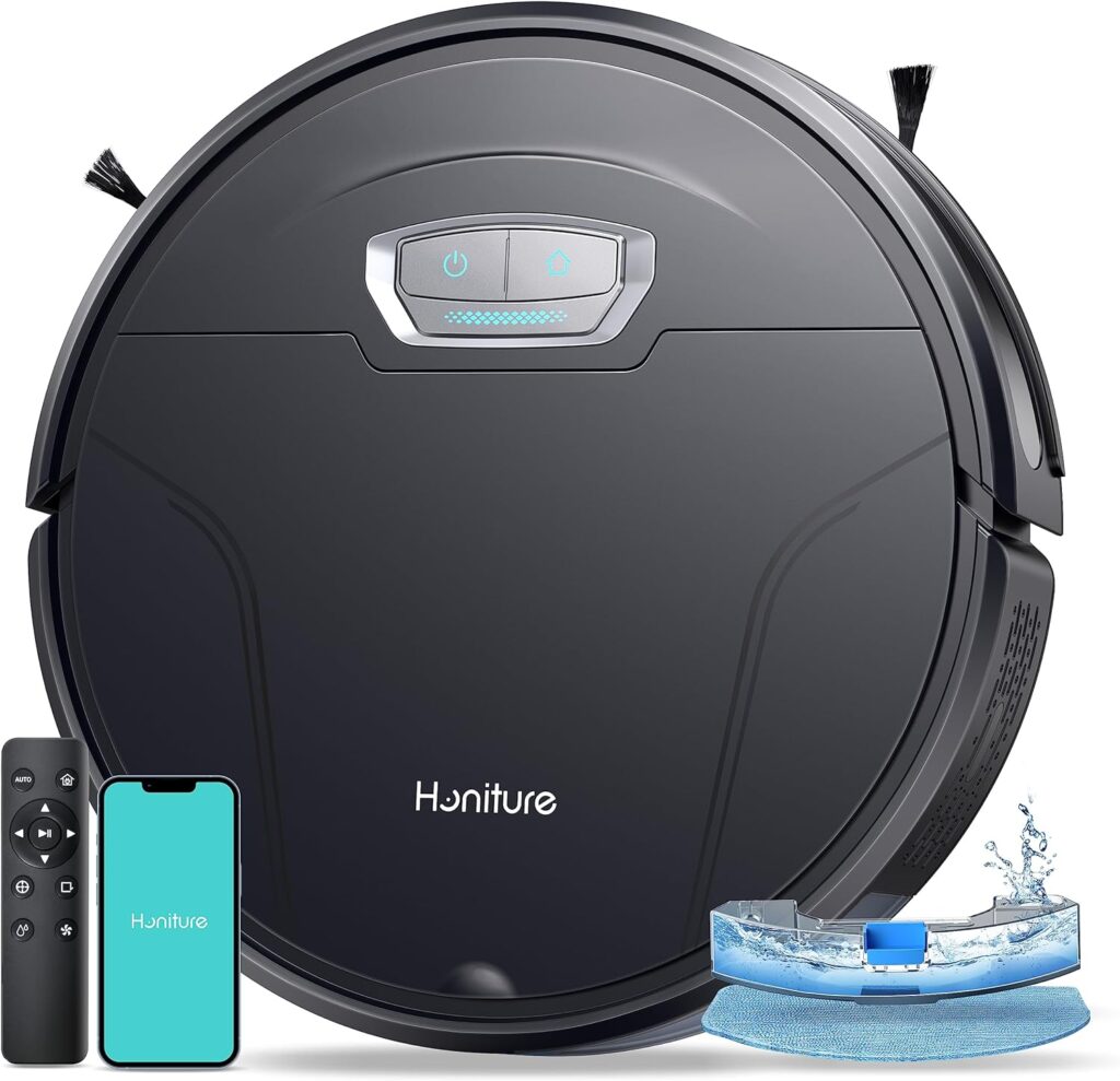 Honiture Robot Vacuum and Mop Combo, G20 Pro Robot Vacuum Cleaner 3 in 1, 4500pa Strong Suction, Self-Charging, AppRemoteVoice Control, Compatible with Alexa, Ideal for Carpet, Hard Floor, Pet Hair