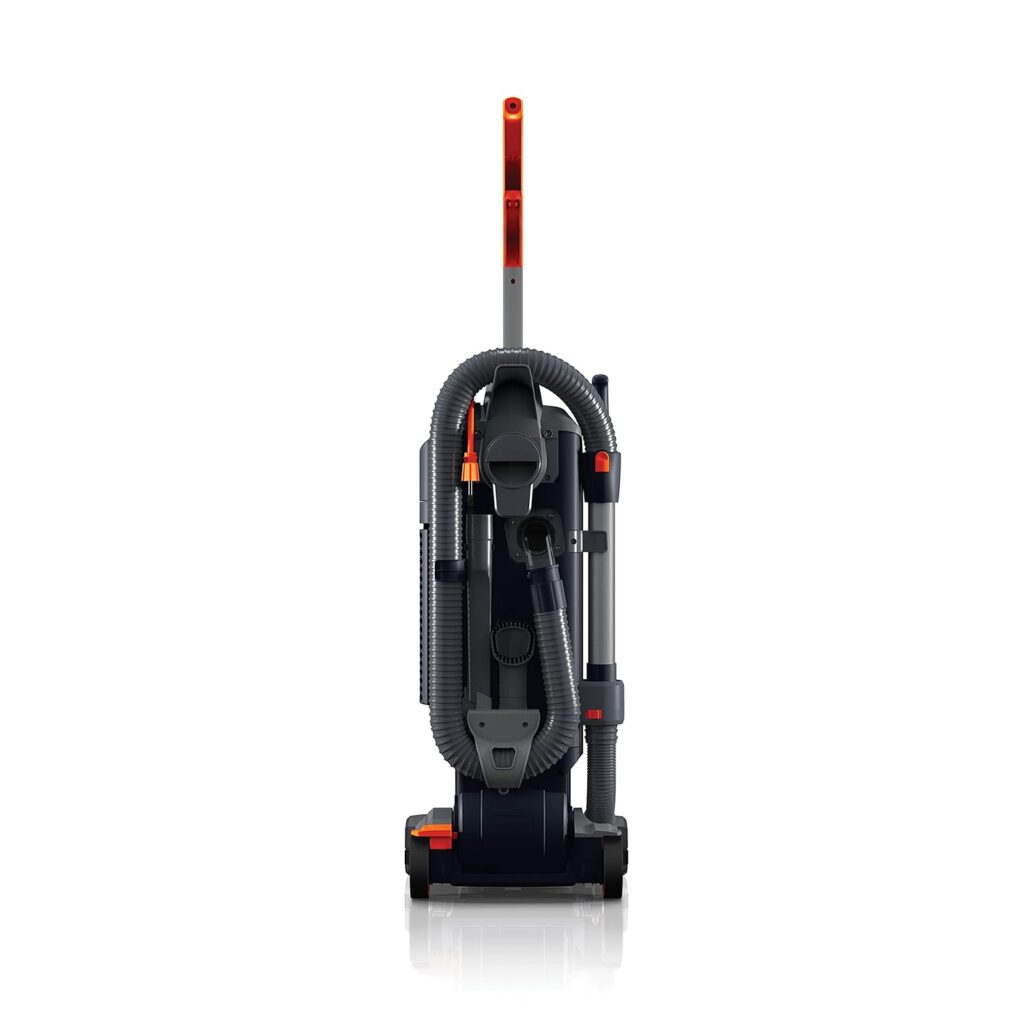 Hoover Commercial HushTone 13-Inch 2-Speed Upright Vacuum Cleaner with IntelliBelt Quiet Bagged HEPA Filtered Professional Rated, 40-Foot Long Cord, CH54113, Gray/Orange