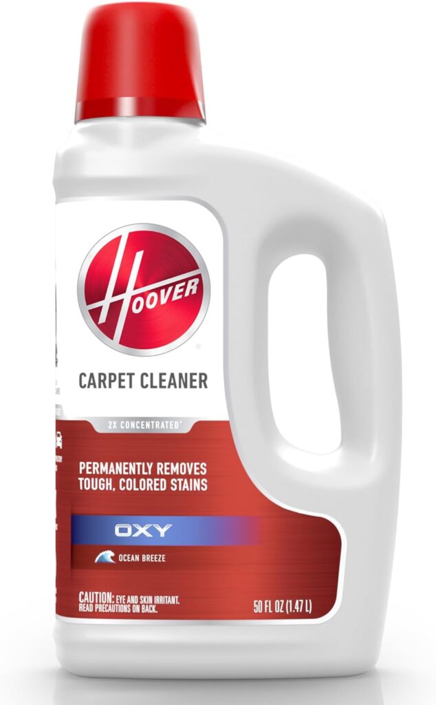 Hoover Oxy Deep Cleaning Carpet Shampoo, Concentrated Machine Cleaner Solution, 50 oz Formula, AH31950, White, Packaging May Vary