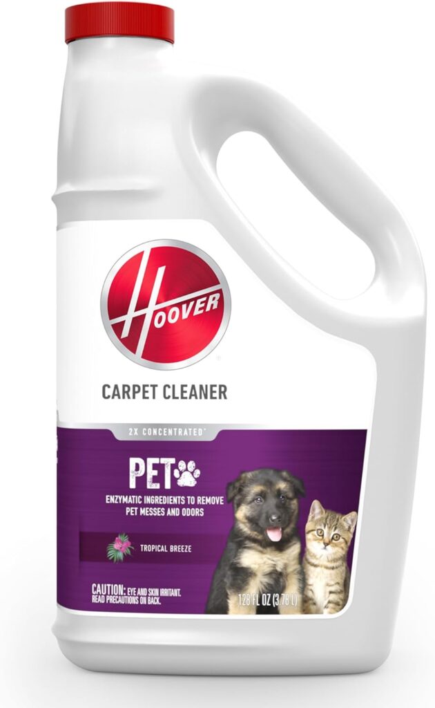 Hoover Pet Carpet Cleaning Solution, Deep Cleaning Shampoo Formula, AH30933, White, 128 fl oz, Package May Vary