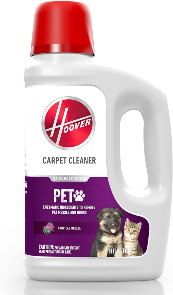 Hoover Pet Carpet Cleaning Solution, Deep Cleaning Shampoo Formula, AH30933, White, 128 fl oz, Package May Vary