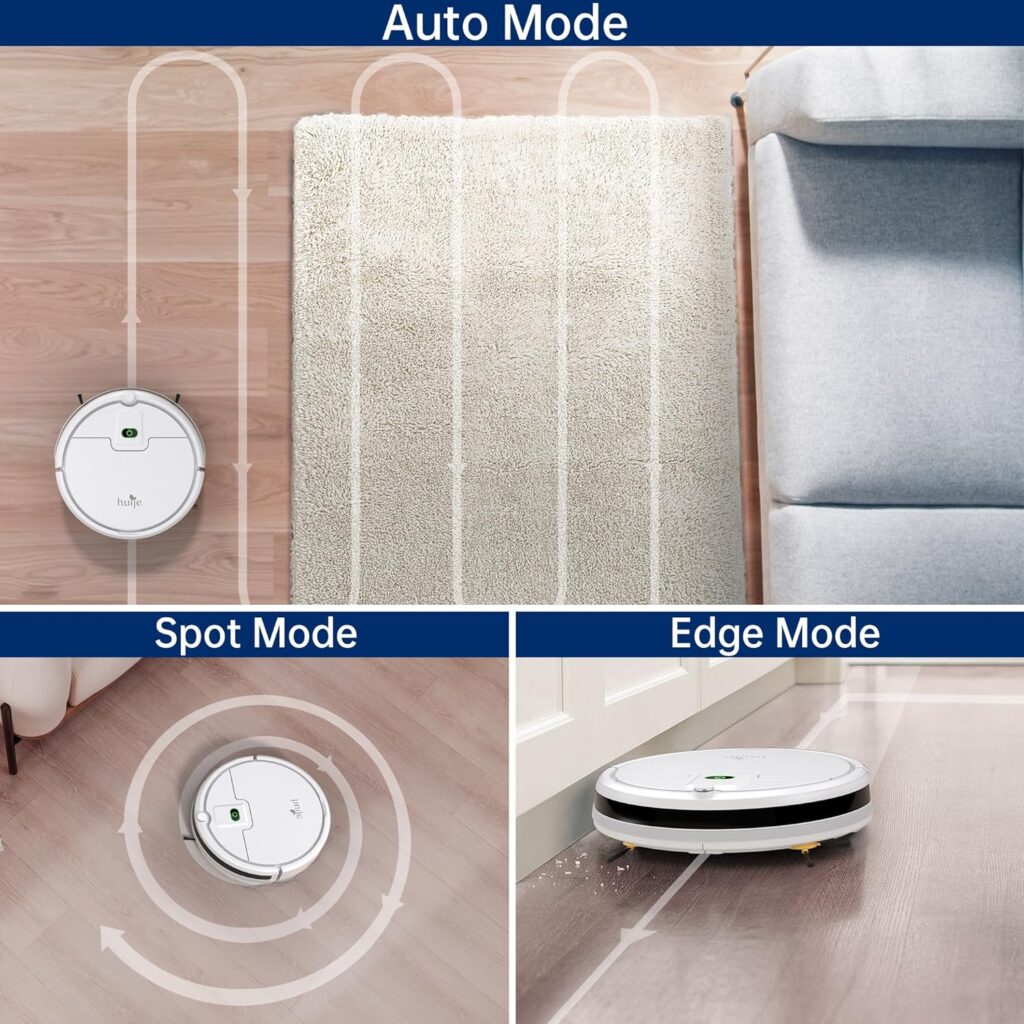 Huije Auto Self Charging Robot Vacuum Cleaner, 2000Pa Super Thin Robotic Vacuum,120Mins Max,Tangle Free,Quiet Cleaning Robot Vacuum for Pet Hairs,Dust,Hardwood Floors  Carpets