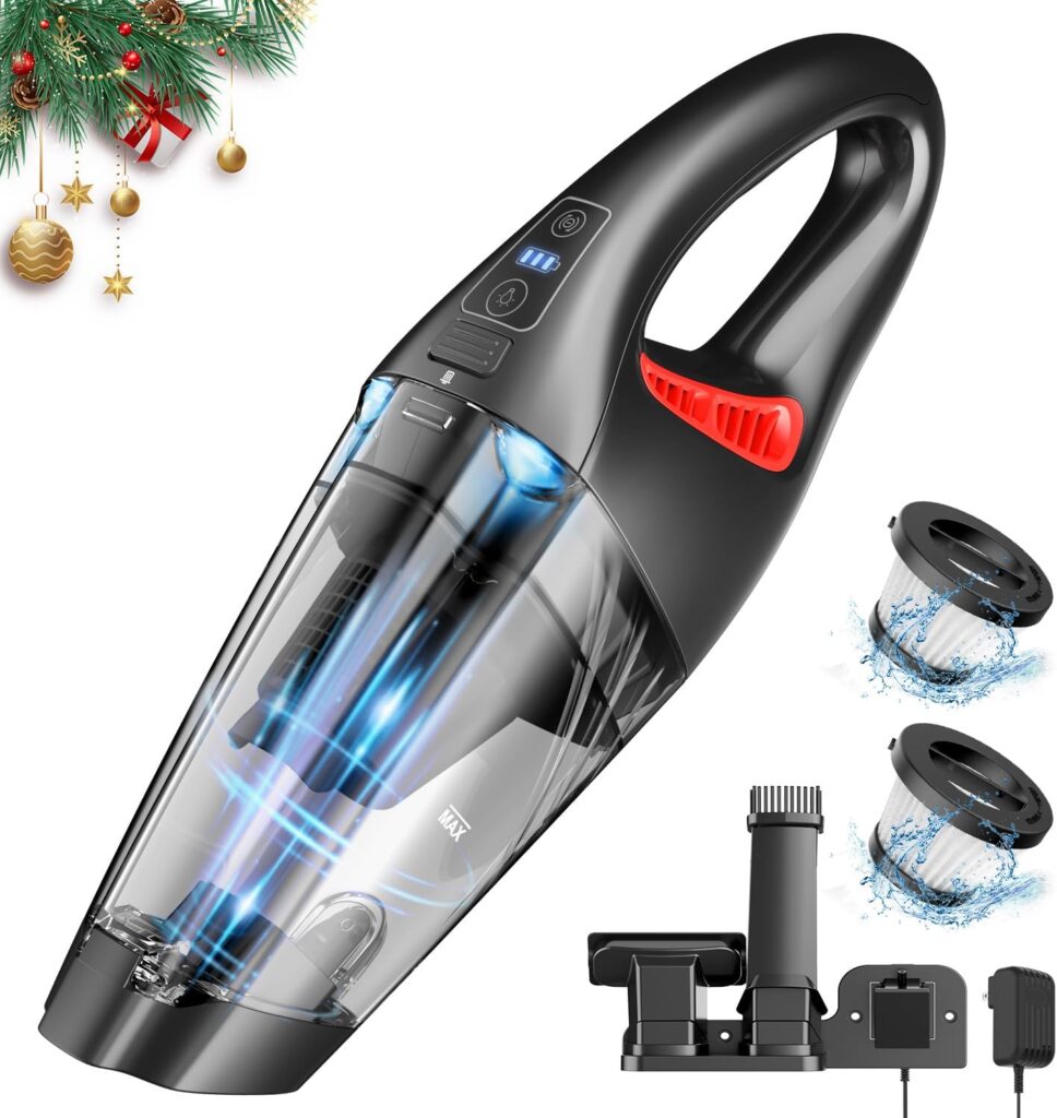 IMINSO Handheld Vacuum Cordless Hand Vacuum with 9000PA/LED, Dust Busters Vacuum Cordless Rechargeable Car Vacuum Portable Mini Vacuum, Lightweight Vacuum Cleaner for Home/Car/Pet Hair