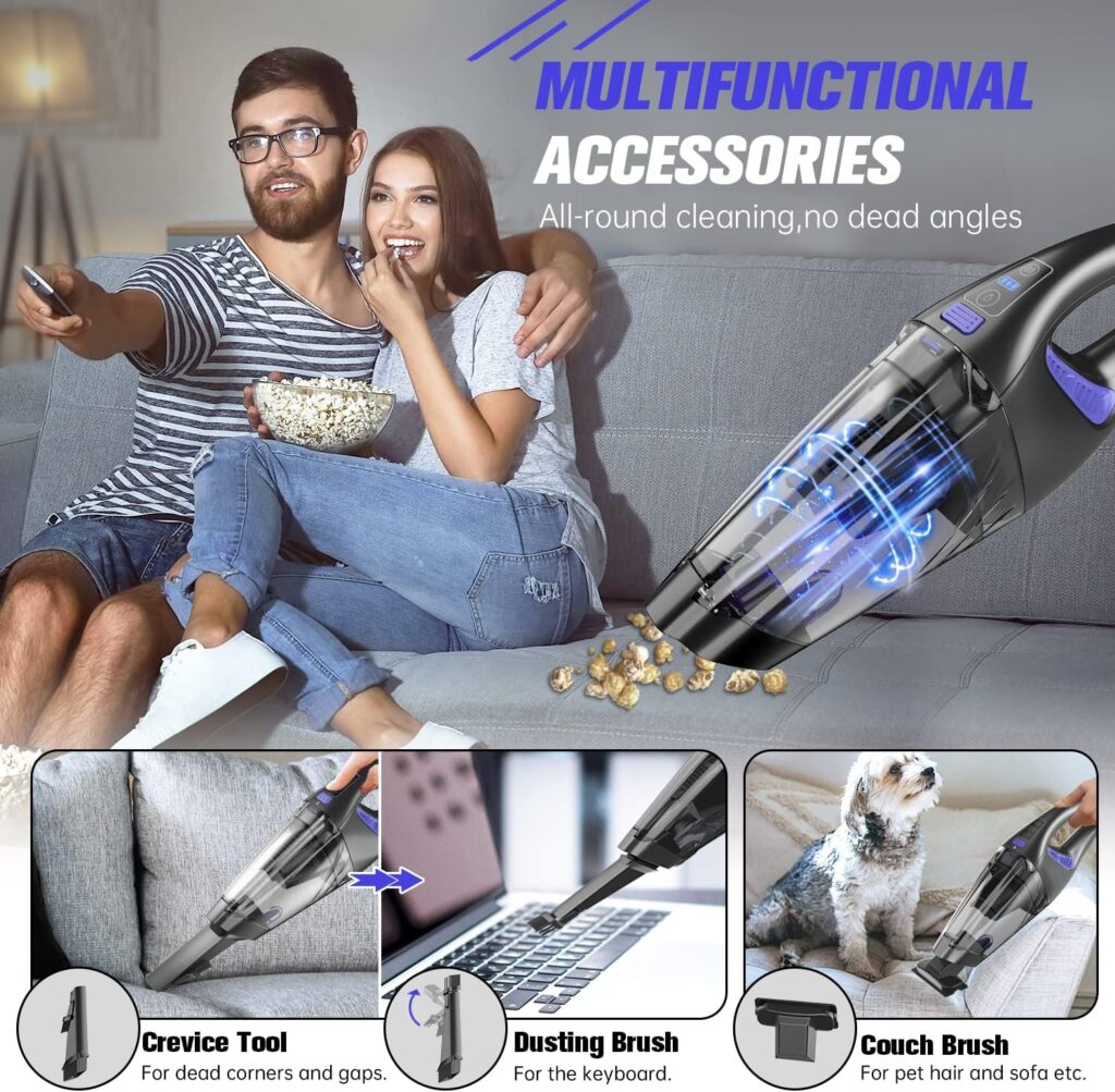 IMINSO Handheld Vacuum Cordless Hand Vacuum with 9000PA/LED, Dust Busters Vacuum Cordless Rechargeable Car Vacuum Portable Mini Vacuum, Lightweight Vacuum Cleaner for Home/Car/Pet Hair