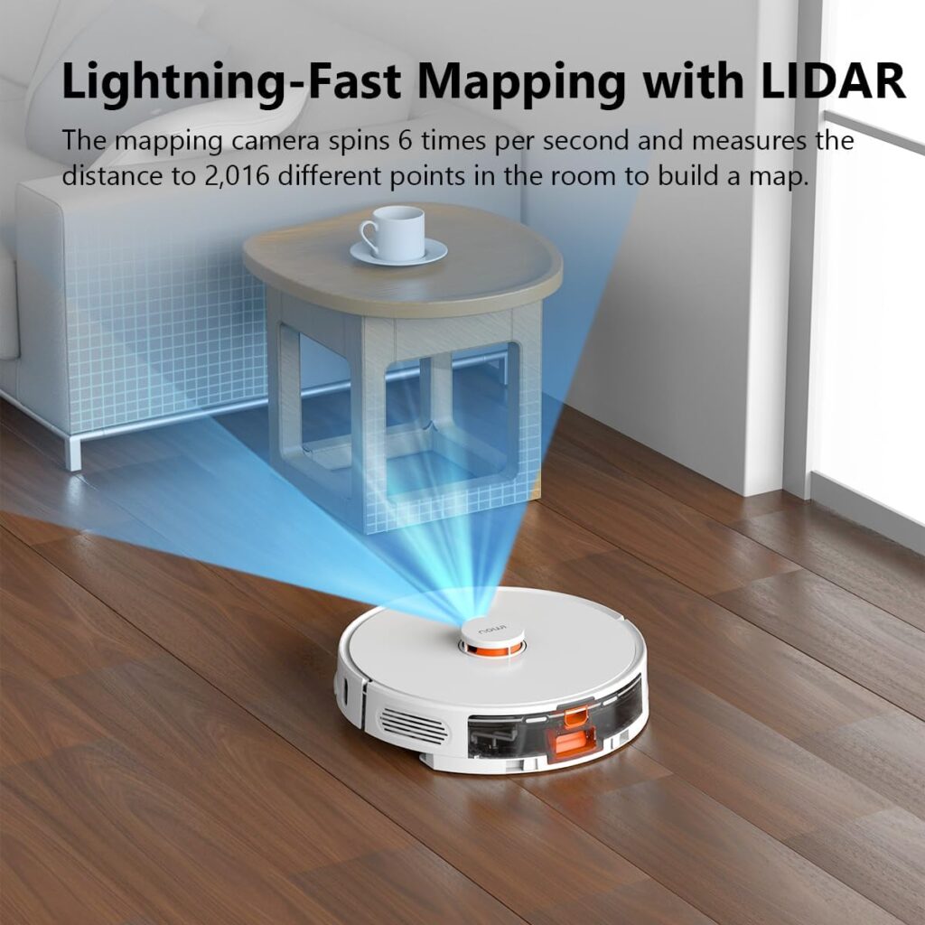 Imou Robot Vacuum and Mop Combo LiDAR Navigation, 2700Pa Strong Suction, Self-Charging Robotic Vacuum Cleaner, Obstacle Avoidance, Work with Alexa, Ideal for Pet Hair, Carpets, Hard Floors, L11