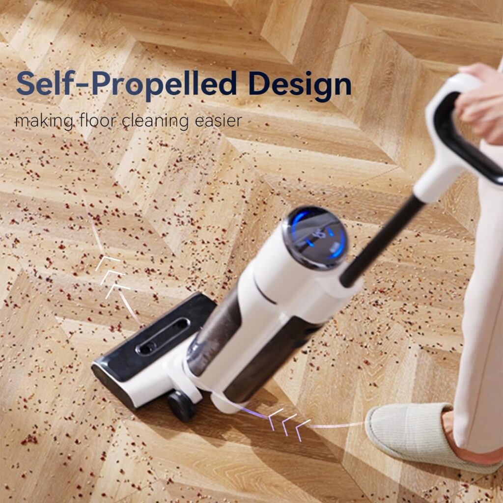 INXNI W10 Cordless Wet Dry Vacuum Cleaner and Mop with Self Cleaning, 16KPA Powerful Wet Dry Vacuum Mop with Dual Edge Cleaning, Lightweight Self-Propelled Mop Vacuum Cleaner for Hard Floor