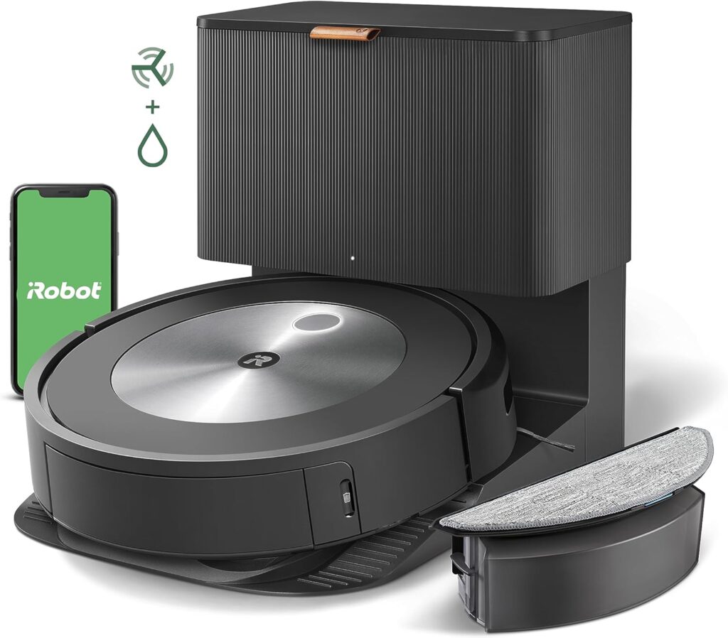 iRobot Roomba i7+ (7550) Robot Vacuum with Automatic Dirt Disposal - Empties Itself for up to 60 Days, Wi-Fi Connected, Smart Mapping, Works with Alexa, Ideal for Pet Hair, Carpets, Hard Floors