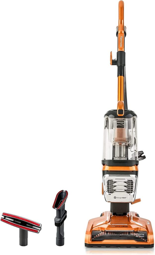 Kenmore DU4080 Featherlite Lift-Up Bagless Upright Vacuum 2-Motor Power Suction Lightweight Carpet Cleaner with HEPA Filter, 2 Cleaning Tools for Pet Hair, Hard Floor, Orange