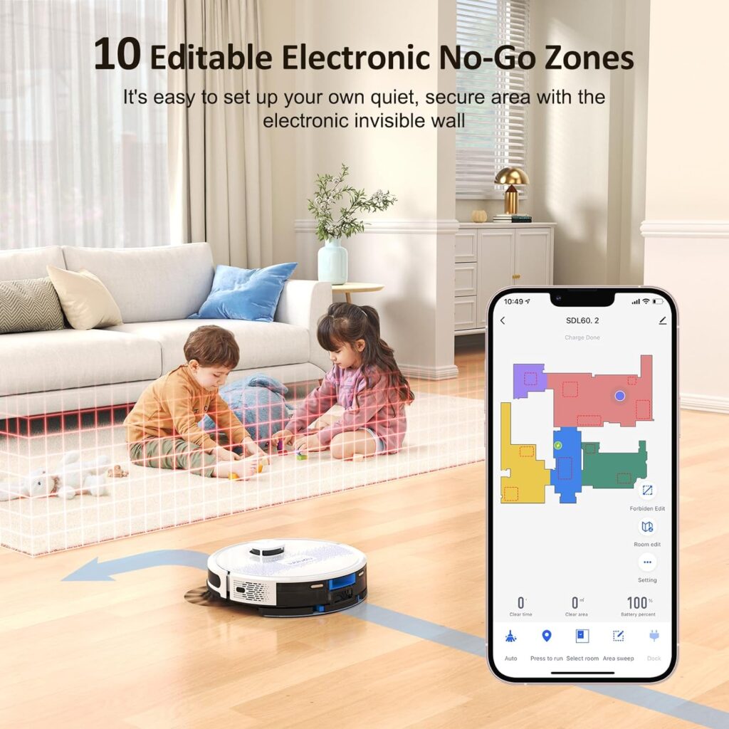 Lubluelu Robot Vacuum and Mop Combo 4000Pa, 2 in 1 Robotic Vacuum Cleaner, LiDAR Navigation, 5 Smart Mappings,10 No-go Zones, App/Alexa/WiFi, Laser Vacuum Robot for Pet Hair, Carpet, Hard Floor