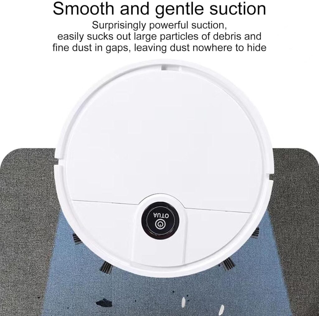 Mini Robotic Vacuum, 3-in-1 Robot Floor Vacuum Cleaner, Durable Sweeping Mop Robot Vacuum, Robotic Floor Mop Cleaner with USB Fast Charging Port, Vacuum Floor Cleaner for House Ooffice Hard Floor