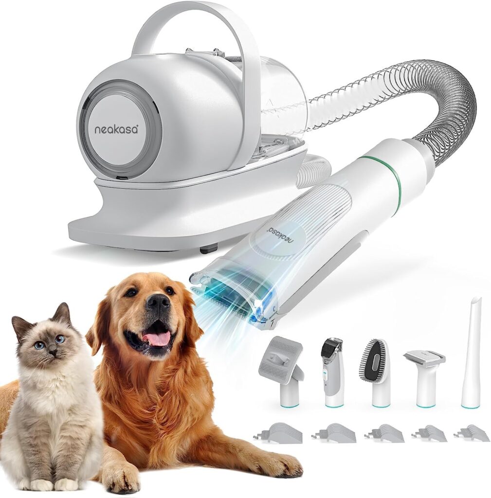 neabot Neakasa P1 Pro Pet Grooming Kit  Vacuum Suction 99% Pet Hair, Professional Clippers with 5 Proven Grooming Tools for Dogs Cats and Other Animals