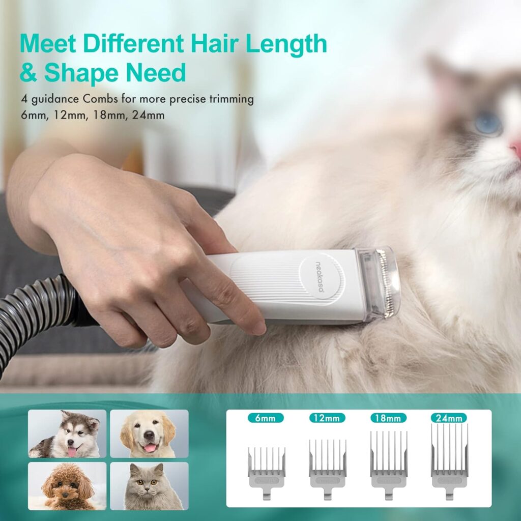 neabot Neakasa P1 Pro Pet Grooming Kit  Vacuum Suction 99% Pet Hair, Professional Clippers with 5 Proven Grooming Tools for Dogs Cats and Other Animals