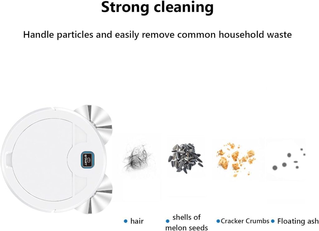 New Robot Vacuum  Mop Combo, 3 in 1 Robotic Vacuum Cleaner with Watertank/Dustbin/Brush, Blocked by Hair, Remote/App, Ideal Robot for Hard Floor/Pet (White)