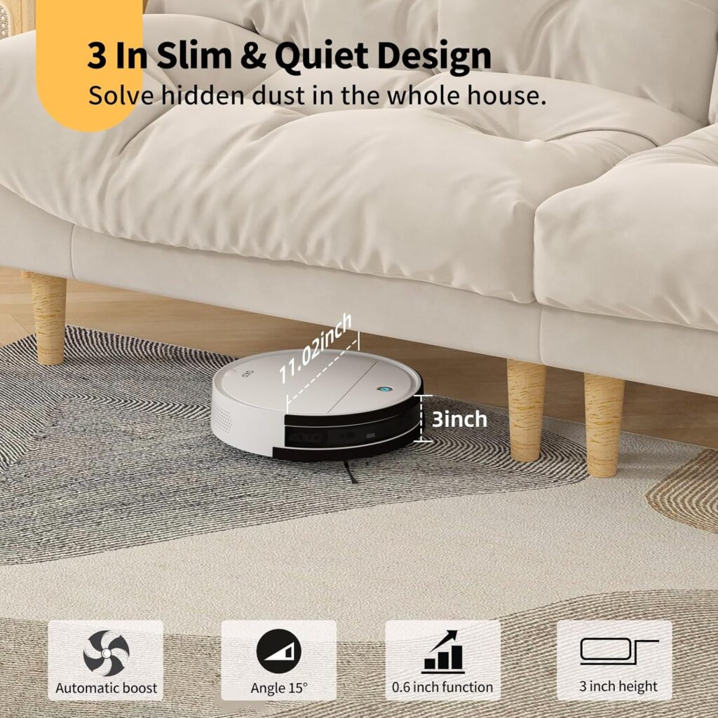 OKP Life WiFi/App/Alexa Robotic Vacuum Cleaner, Self Charging, Efficient Filtration System, Slim Design, Quiet Perfect for Hard Floors, Pet Hair, Carpets Robot Vacuum Cleaner with Schedule