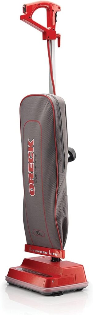 Oreck Commercial Upright Bagged Vacuum Cleaner, Lightweight, 40ft Power Cord, U2000R1, Grey/Red