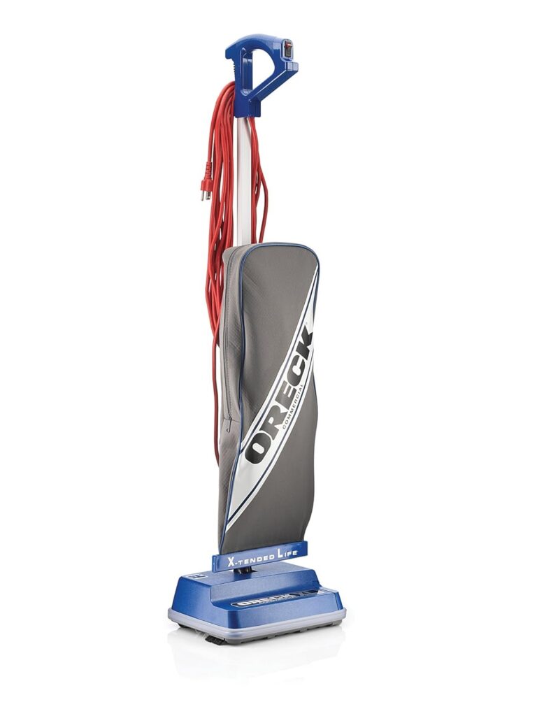 ORECK XL COMMERCIAL Upright Vacuum Cleaner, Bagged Professional Pro Grade, For Carpet and Hard Floor, XL2100RHS, Gray/Blue 9.25D x 47.75H x 12.5W