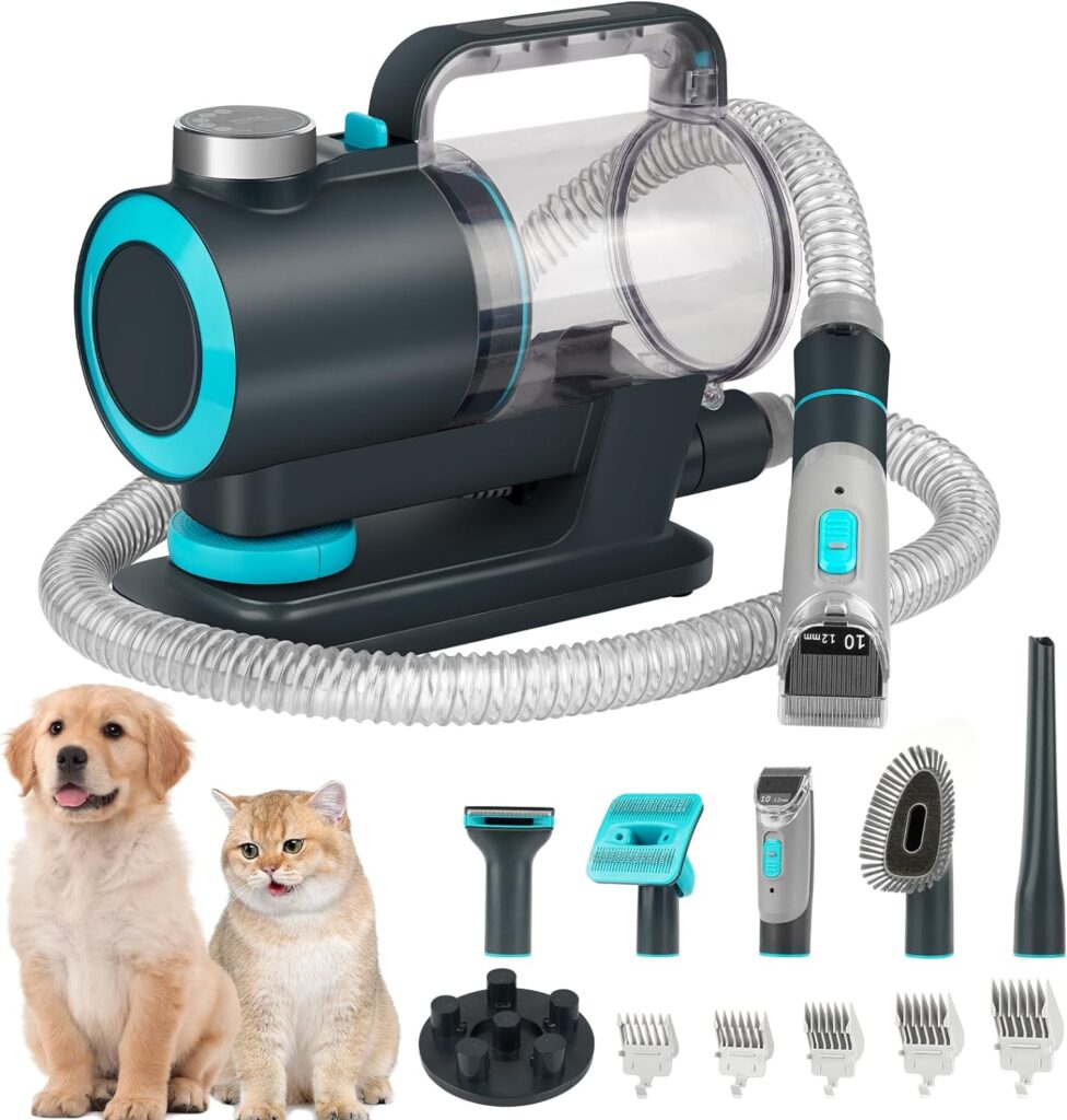 Pet Grooming Vacuum kit with Pet Aromatherapy,Low Noise Dog Hair Vacuum Suction 99% pet Hair, Dog Grooming Kit  Vacuum with 5 Pet Grooming Tools for Shedding Pet Hair for Dog and Cat