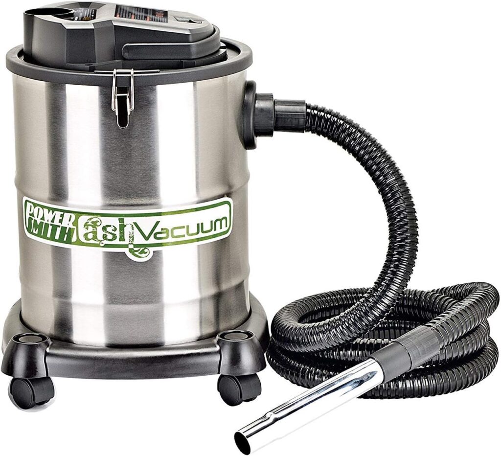 PowerSmith PAVC102 10 Amp 4 Gallon All-In-One Ash and Shop Vacuum/Blower with 10 Hose, Brush Nozzle, Pellet Stove , 16 Power Cord, 1 1/4 Adapter, and 2 Filters, Silver